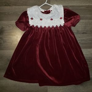 4T Vintage Christmas Holiday Dress Velour